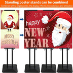 Poster Stand Heavy Duty - 2Pack Adjustable Poster Board Stand, Double-Sided Poster Stands for Display Banner Foam, Black Metal Pedestal Poster Sign Stand Outdoor Floor Standing Sign Holder