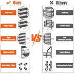 5 Tier Supermaket Snack Rack Heavy Duty, Rolling Retail Display Stand with 15 Hooks & Soild Panel Shelves, Multifunctional Metal Snack Shelf for Store Business
