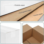 Calenzana 10x6x4 Shipping Boxes Set of 25, White Corrugated Cardboard Box for Mailing Small Business Packing Gifts