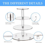 YestBuy 4 Tier Round Cupcake Stand – Premium Cupcake Holder – Acrylic Cupcake Tower Display- Cady Bar Party Décor + LED Light String – Ideal for Weddings, Birthday Parties & Events (Blue)