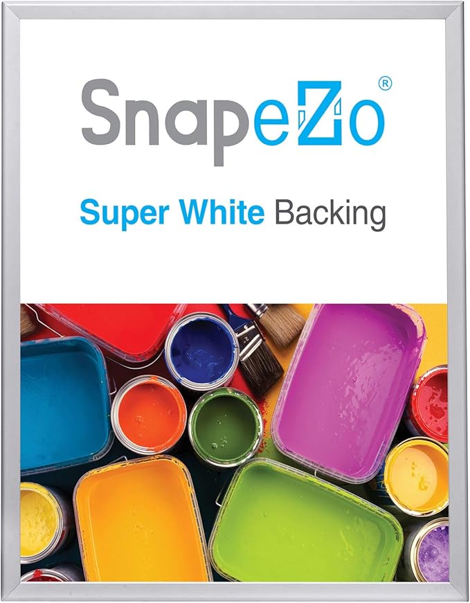 SnapeZo Poster Frame 24x30, Silver, 1.25 Inch Aluminum Profile, Front-Loading Snap Frame, Wall Mounting, Professional Series