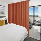 Hiasan Fall Blackout Patio Sliding Door Curtain Extra Wide Thermal Insulated Privacy Room Divider Curtain with Back Tab & Rod Pocket for Bedroom Partition Glass Door (100 x 84 Inches, Burnt Ochre)