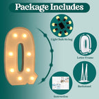 Marquee Letters 3 Feet Tall, 3FT Large Light up Letters Q, Big Sign Q with Warm White Light for Birthday Wedding Proposal Engagement Graduation Party Backdrop Decorations