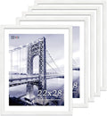 VCK 22x28 Poster Frame Set of 5 - White, Exclusive Wood Grain Picture Frame - Wall Hanging
