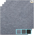 Carpet Tile 24” X 24” Self Adhesive Carpet Floor Tiles Anti-Slip Reusable Carpet Squares Peel and Stick Carpet Floor Tile Easy Install DIY for Bedroom Living Room (11, Light Gray)