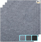 Carpet Tile 24” X 24” Self Adhesive Carpet Floor Tiles Anti-Slip Reusable Carpet Squares Peel and Stick Carpet Floor Tile Easy Install DIY for Bedroom Living Room (21, Light Gray)