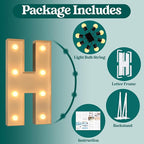 Marquee Letters 3 Feet Tall, 3FT Large Light up Letters H, Big Sign H with Warm White Light for Birthday HOCO Wedding Proposal Engagement Graduation Party Backdrop Decorations
