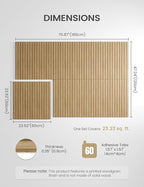 Large Felt Bulletin Board,Cork Board Alternative 70.87'' x 47.24'' Art Acoustical Wall Panels-6 Pack with 60 Adhesive Tabs,for Recording Studio/Home Offices-Natural Oak/Slat