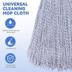 Commercial Heavy Duty Mop Heads Replacement for Rubbermaid: 6 Packs Industrial Wet Mop Head for Floor Cleaning - Commercial Products Wet Refills