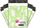 12x15 (50) Green Cactus Designer Poly Mailers Waterproof Self Sealing Tear Resistant Polymailers Shipping Envelopes Premium Printed Bags For Small Businesses