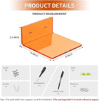 6 Inches Small Orange Wall Shelves Set of 2, Wall Mounted Display Shelf Rack for Bedroom, Living Room, Smart Speaker, Clock, Decoration, 2 Pack