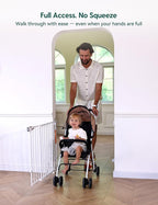 Babelio Baby Gate for Stairs, Kitchen & Doorways, No Bottom Bar| Easy Installation| One-Handed Operation| Auto-Close| Hardware Mount (Drill Needed) Safety Dog Gate (White - B17, 29-49" W, 28" H)