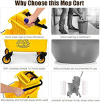 ARLIME Mop Bucket with Wringer On Wheels, 26 Quart Capacity Portable Wringer Trolley on Wheels, Side Press Floor Cleaning Wavebrake w/Handle, Mop Bucket for Home, Commercial, Restaurants