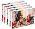 NIUBEE 4x6 Acrylic Photo Frames 5 Pack, Clear Desktop Double Sided Magnetic Picture Display
