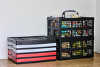 3-Pack Plastic Collapsible Storage Crates-30L,Foldable Plastic Crates for Storage (Black)
