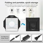 Light Box, PULUZ 16"x16" Studio Light Box with 480pcs LEDs Lights 4 Color PVC Photography backdrops Shooting Tent for Jewelry and Product Portable Lightbox Picture Box for Photography (Upgrade)