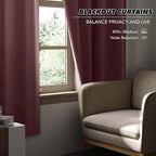 KGORGE Short Curtains 36 inch Curtains 2 Panel Sets for Small Window, Back Tab Rod Pocket Privacy Thermal Insulation Short Half Window Tiers for Bathroom Basement, W34 x L36, Dusty Rose