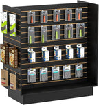49.5”W x 24”D x 54”H - Retail Slat Wall Gondola Display with 3” Slatwall Units，Black Versatile H-Unit Slatwall Display Stand
