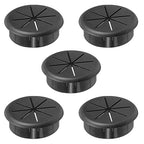 2-3/8" Black Desk Grommet, JTemgle Flexible Cable Grommet Rubber Cable Hole Cover Wire Organizer Caps Desktop Cord Management for Home Office TV Stands Tabletops, 5 Pieces