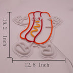 Hot Dog Dancing Neon Signs for Hotdog Themed Party Decorations LED Neon Hot Dog Light Up Sign for Room Wall Decor hotdog Gifts 12.8 * 15.2 Inch