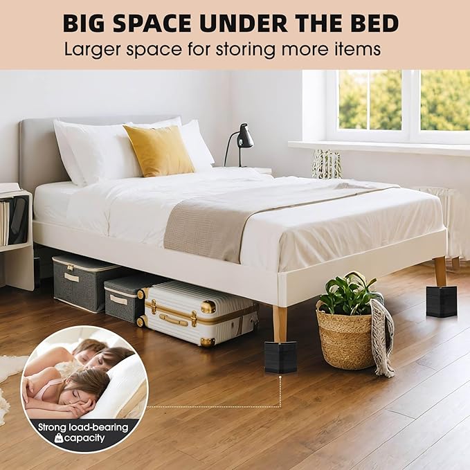 Furniture Risers Bed Risers - Rectangular Adjustable Block Riser for Raising 1.5-3 In. & 4.3 In. Beds, Tables, Sofas, Refrigerators, Washers - Up to 4,000 Pounds (Black, Three Layers 4.3inches)