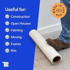 TapeManBlue Carpet Protection Film, 48 inch x 500 feet, Made in The USA, Strong and Durable Self-Adhesive Plastic Carpet Protector with Easy Unwind and Clean Removal