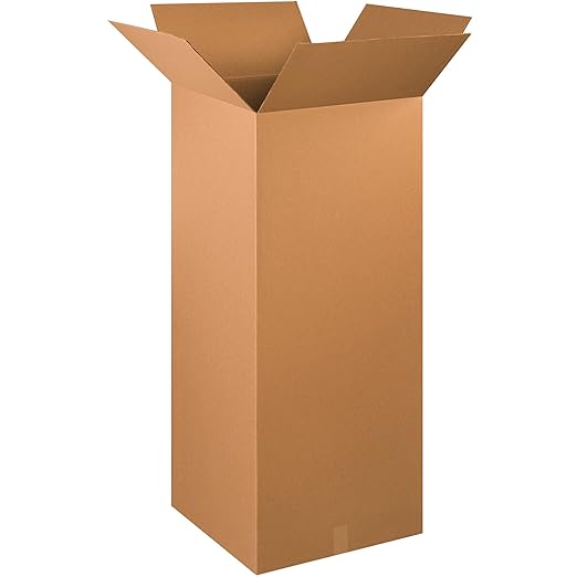 Box USA Moving Boxes Tall 20" x 20" x 48"Pack of 15, Durable Kraft Corrugated Boxes for Shipping, Packaging, Moving & Storage Boxes