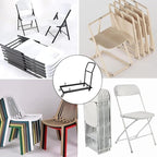 Multi-Function Folding Chairs Rack Dolly, Commercial Grade Steel Frame, Storage and Transport Cart for Plastic Resin and Wood Folding Chair