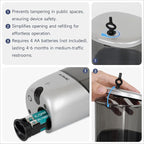 AIKE Wall Mount Automatic Soap Dispenser for Liquid Soap Battery Operated Silver, Model AK1216