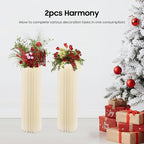 2Pcs Cylinder Flowers Stands, 39.37in Foldable Cardboard Centerpiece Display Pillars and Columns Display Pedestal Cake Stand, for Wedding Party Garden Decoration