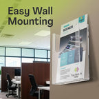 Acrylic Brochure Holder for Wall Mounting, Clear Display for 8.5" x 11" Flyers, Literature Holder for Magazines, Pamphlets, Menus, Includes Screws & Plastic Anchors – Pack of 2