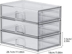 ZHIAI Stackable Storage Drawer, 3 Piece Acrylic Organiser for Cosmetics and Beauty Products, Suitable for Dressers, Bathrooms, Cabinets, Storage Rooms, Bedrooms and Home Organisers
