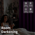 BGment Purple Sliding Door Curtain 96 Inch Long - Wide Room Darkening Room Divider Curtain for Bedroom Privacy Themral Insulated Grommet Room Separator Drape, 1 Panel, 100 X 96