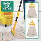 Commercial Heavy Duty Mop Heads Replacement: 3 Packs 20oz Industrial Wet Mop Head for Floor Cleaning - Commercial Products Looped End String Head Refills