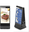 Digital Signage Display for Tabletop ,Interactive Digital Signage with Double 8 inch LCD Touch Screen and WIFI Connected,Rechargeable 23200mAh Battery,Portable Advertising Kiosk for Restaurants,Bar, Hotel ,Cafe (Black)