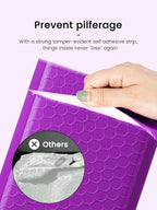 GSSUSA Purple Bubble Mailers 8.5X12 Inches 500 Pack, Padded Poly Bubble Mailer, Large padded Envelopes Strong Adhesion Bubble Envelopes,Self-Seal Mailing Envelopes for Small Business,Package Supplies