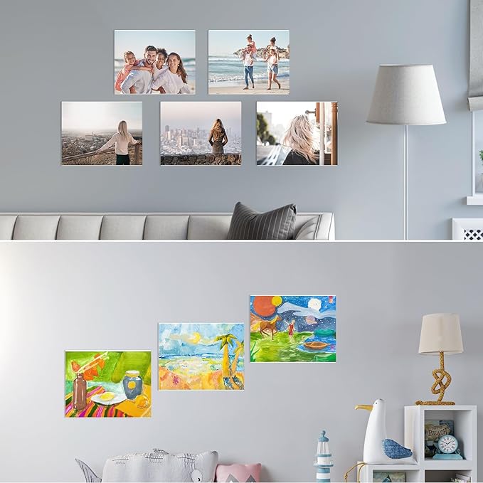 EHWINE 10 Pack 8.5 x 11 Wall Mount Acrylic Sign Holder, Horizontal Wall Signs Photo Menu Flyer Display Holders, Plastic Clear Acrylic Frames for Office Home Hotel Business Store (with Adhesive Tape)