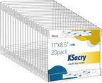 KSacry 20 Pcs Acrylic Sign Holder 11 x 8.5, Horizontal Wall Mount Sign Holders with 3M Adhesive, Clear Plastic Frames Paper Display Sign Holders for Office, Home, Store, Restaurant - No Drilling