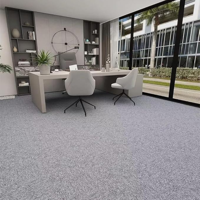 Carpet Tile 24” X 24” Self Adhesive Carpet Floor Tiles Anti-Slip Reusable Carpet Squares Peel and Stick Carpet Floor Tile Easy Install DIY for Bedroom Living Room (21, Dark Grey)