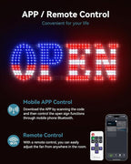 Open Sign for Business, 30"x10" Jumbo Open Sign with Timer and Remote Control, Dynamic Light Modes Led Signs for Storefront Window Bar Salon Cafes Retail Shops US Flag