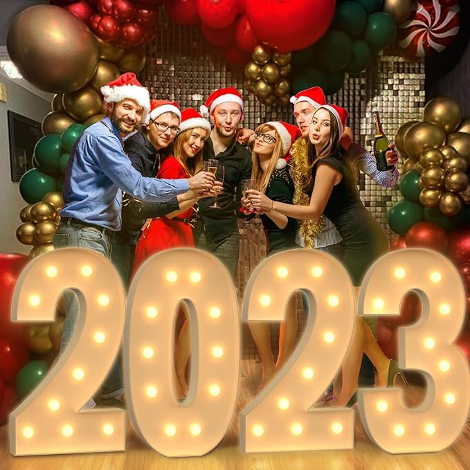 4FT Large Light Up Numbers, Giant Marquee Numbers 3 for 3rd 13rd 30th Birthday Decorations, Big Light Up Numbers for Party Anniversary, Marquee Letters Pre-Cut Mosaic Numbers for Balloons