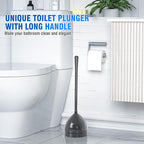 uptronic 2 Pack Toilet Plunger with Holder, Unique Plunger with All-Angle Design, Plungers for Bathroom for 5.7-inch Toilet Drain, Toilet Plunger Heavy Duty (Grey)