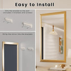Amorho Bathroom Mirror, 50x36 Inch Golden Thick Metal Framed Wall Mirrors for Over Sink, Wall-Mounted Mirrors Perfect for Bedroom, Living Room, Entryway, Rectangle (Horizontal/Vertical).