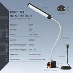 24W LED Magnetic Work Light, 2400 Lumen Flexible Gooseneck Work Light with Adjustable Magnetic Base, Industrial Light for Lathe CNC Milling Drillpress Sewing Machine (Heavy-Duty Magnetic)
