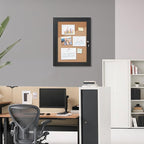 Mifuro 26"x20" Enclosed Bulletin Board, Outdoor Lockable Weather-Resistant Aluminum Cork Noticeboard for School & Office, Black Frame w/Cork