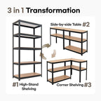 HOMEDANT House Black 5-Tier Laminated Metal Shelving Unit Adjustable Storage Utility Rack Heavy Duty Shelves Organization Shelf Kitchen Garage Pantry Closet 4Pack