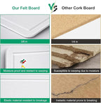 Bulletin Board - 23.5 x 17.5 inches Decorative Felt Pin Board - Cork Board Alternative for Wall - Foldable Photo Board Self-Adhesive Prayer Board with 20 Pushpins - Warm White