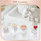 Acrylic Base 20 Pieces Acrylic Blocks for Display 1 X 1 X 1 Inch Square Riser Display Stands Trophy Base Pedestal Stands Clear Cube for Trophy Jewelry Props Food Party Crafts