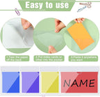 Chinco 50 Pack Clear Adhesive Pockets, Labels for Storage Bins, Plastic Self Adhesive Index Card Holder with Top Open for Organizing Bins Box Drawer(3.7 x 5.3 Inches)