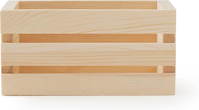 Make Market 5" Wooden Crate - Unfinished Wood Crate for Storage, Decorative Display, Arts & Crafts, Made of 100% Cedar - Bulk 24 Pack